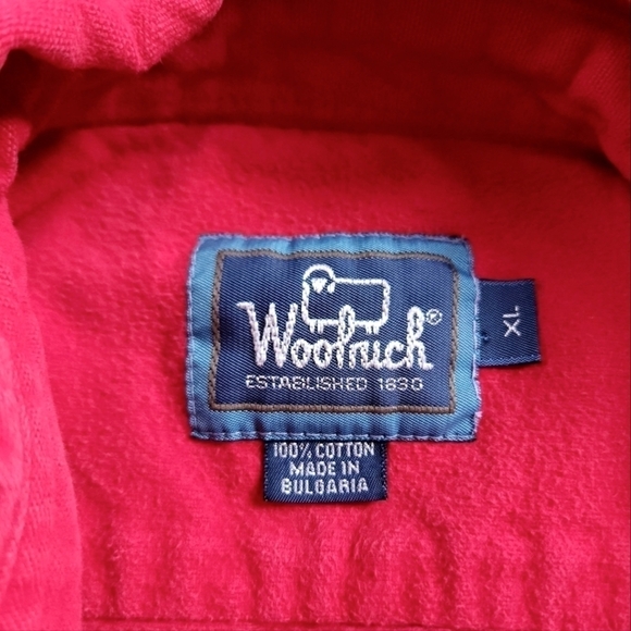 Woolrich Mens Heavy Cotton Red Button Down Shirt sz XL - Picture 4 of 8